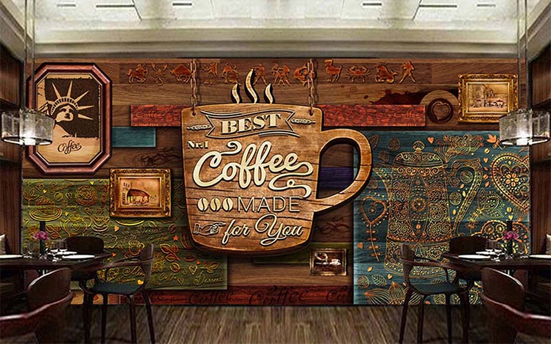 استفاده از ترکیب‌های سه‌بعدی با طرح‌های زیبا و خلاقانه می‌تواند دیوارهای کافه‌تان را به یک اثر هنری جذاب تبدیل کند