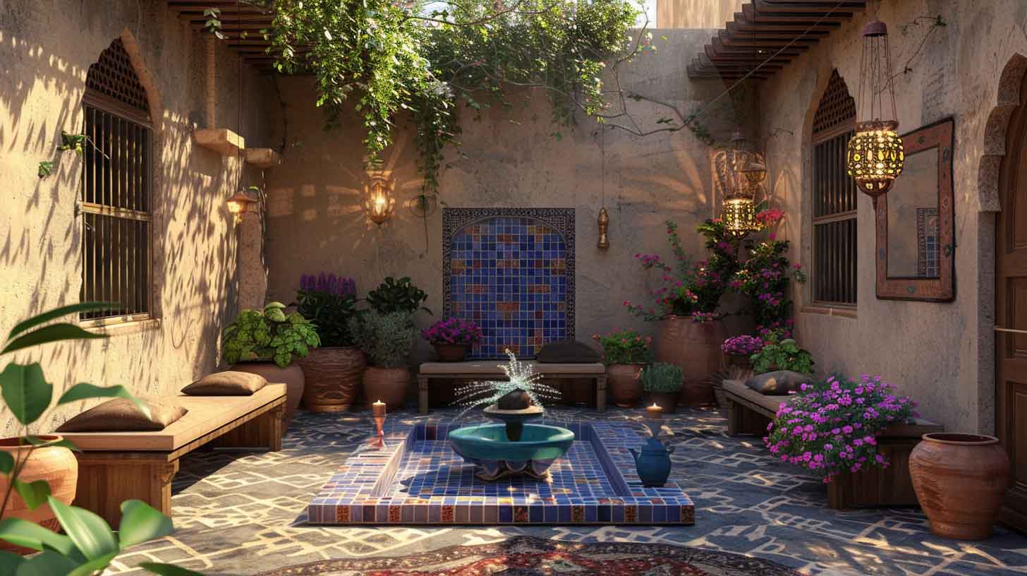 طراحی حیاط خلوت سنتی
