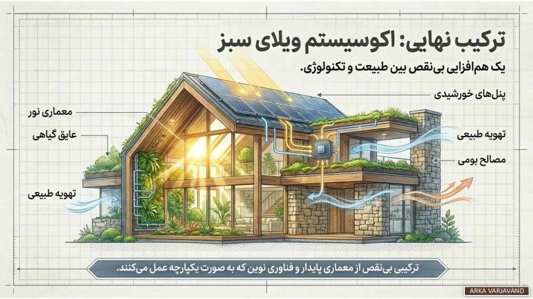 نقش طراحی ویلای سبز در کاهش مصرف انرژی و حفظ محیط زیست 22 طراحی ویلای سبز